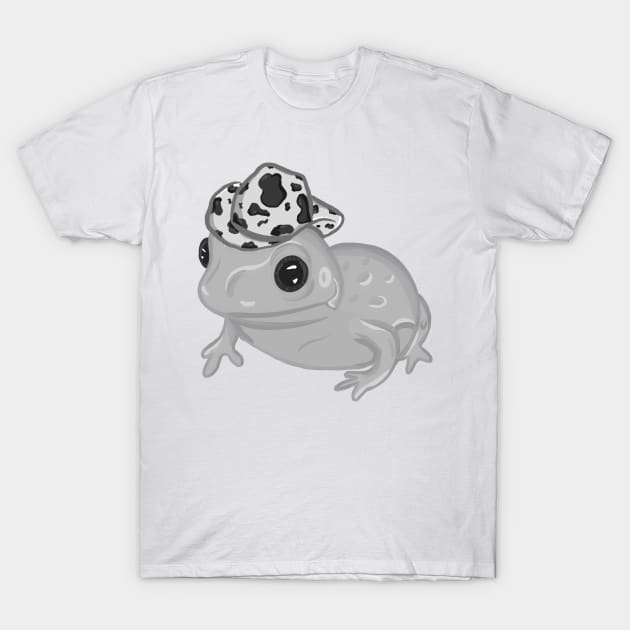 Gray Frog Wearing Cowboy Hat T-Shirt by RoserinArt